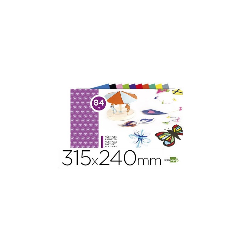 BLOC TRABAJOS MANUALES LIDERPAPEL MULTIPLE 240X315MM 84 HOJAS COLORES SURTIDOS