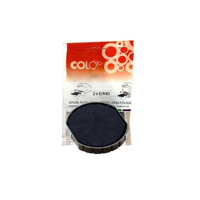 Almohadillas Colop E/R40 - Color negro - Pack 2 ud