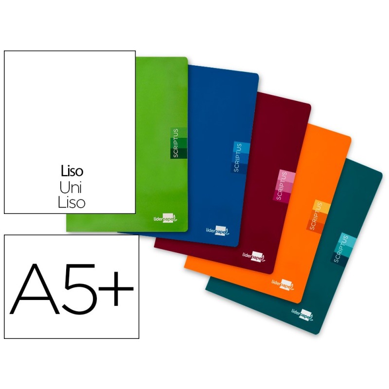 LIBRETA LIDERPAPEL SCRIPTUS A5 PLUS 48 HOJAS 90G/M2 LISO SINMARGEN
