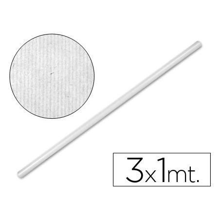 PAPEL KRAFT LIDERPAPEL BLANCO ROLLO 3X1 MT