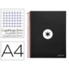CUADERNO ESPIRAL LIDERPAPEL A4 MICRO ANTARTIK TAPA FORRADA 120H 100 GR CUADRO5MM 5 BANDAS 4 TALADROS COLOR NEGRO