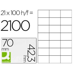 ETIQUETA ADHESIVA Q-CONNECT KF10649 -TAMAÑO 70X42,3 MM FOTOCOPIADORA LASER INK-JET CAJA CON 100 HOJAS DIN A4