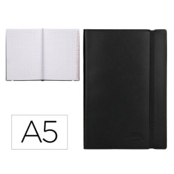 LIBRETA INDICE LIDERPAPEL SIMILPIEL A5 120 HOJAS 70G/M2 COLOR NEGRO