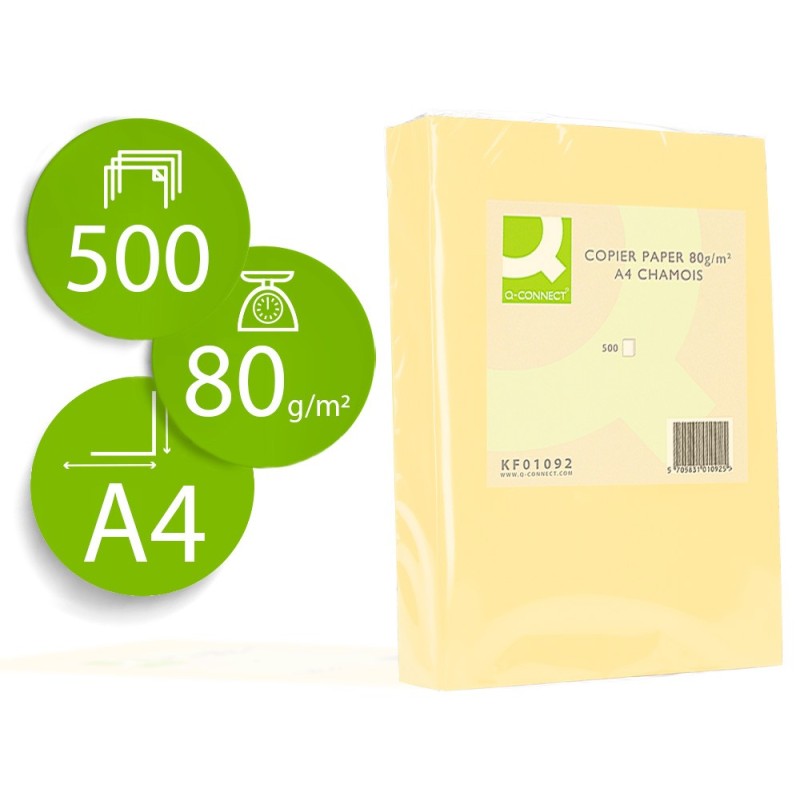 PAPEL COLOR Q-CONNECT DIN A4 80GR CHAMPAGNE PAQUETE DE 500 HOJAS