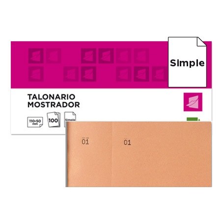 TALONARIO LIDERPAPEL MOSTRADOR 50X110 MM TL10 NARANJA CON MATRIZ