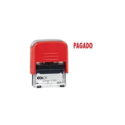 Sello Printer Fórmulas Colop - Pagado - Automático - 14 x 38 mm - Color rojo