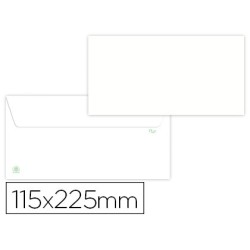 SOBRE LIDERPAPEL BLANCO 115X225 MM SOLAPA TIRA DE SILICONA PAPEL RECICLADO 90 GR CAJA DE 500 UNIDADES