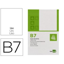 BLOC NOTAS LIDERPAPEL LISO B7 80 HOJAS 60G/M2 PERFORADO
