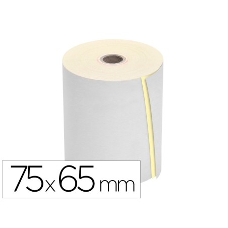 ROLLO SUMADORA Q-CONNECT ELECTRO 75 MM ANCHO X 65 MM DIAMETRO COPIATIVO CON 2 HOJASSIN BISFENOL A (PACK INDIVISIBLE 10 UDS)