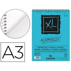 BLOC DIBUJO ACUARELA CANSON XL AQUARELLE GRANO FINO DIN A3 MICROPERFORADO ESPIRAL 29,7X42 CM 30 HOJAS 300 GR
