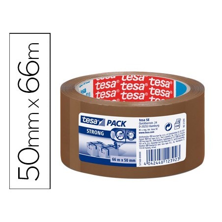 CINTA ADHESIVA TESA MARRON STRONG 66 MT X 50 MM PARA EMBALAJE BAJO RUIDO