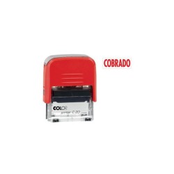 Sello Printer Fórmulas Colop - Cobrado - Automático - 14 x 38 mm - Color rojo