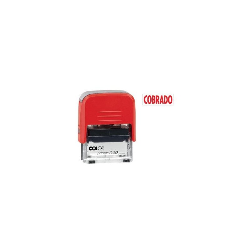 Sello Printer Fórmulas Colop - Cobrado - Automático - 14 x 38 mm - Color rojo
