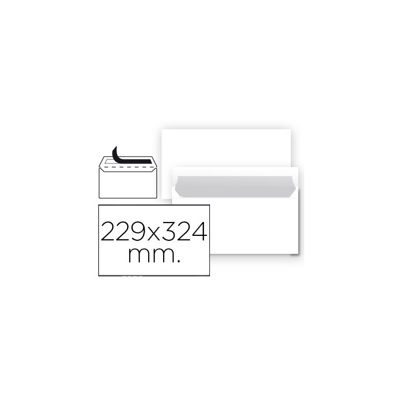 SOBRE LIDERPAPEL N 14 BLANCO DIN C4 229X324 MM TIRA DE SILICONA PAQUETE DE 25 UNIDADES