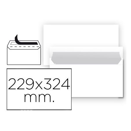 SOBRE LIDERPAPEL N 14 BLANCO DIN C4 229X324 MM TIRA DE SILICONA PAQUETE DE 25 UNIDADES