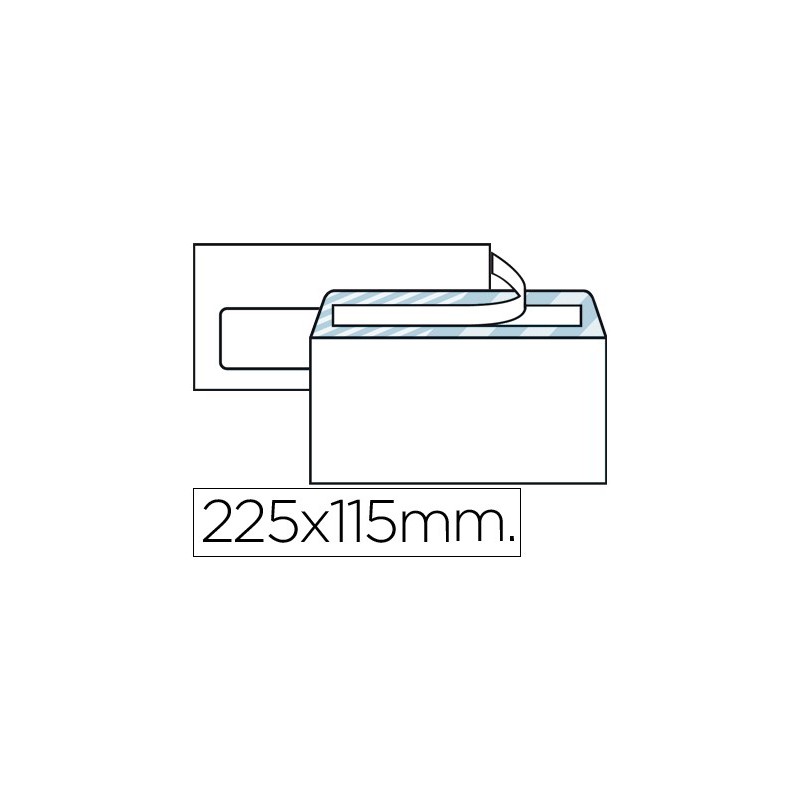 SOBRE LIDERPAPEL N.6 BLANCO AMERICANO VENTANA IZQUIERDA 115X225 TIRA DE SILICONA OPEN SYSTEM CAJA DE 500 UNIDAD