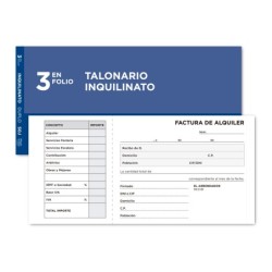 TALONARIO LIDERPAPEL INQUILINATO 3/F  ORIGINAL Y COPIA T207 CON CODICIONES E I.V.A.