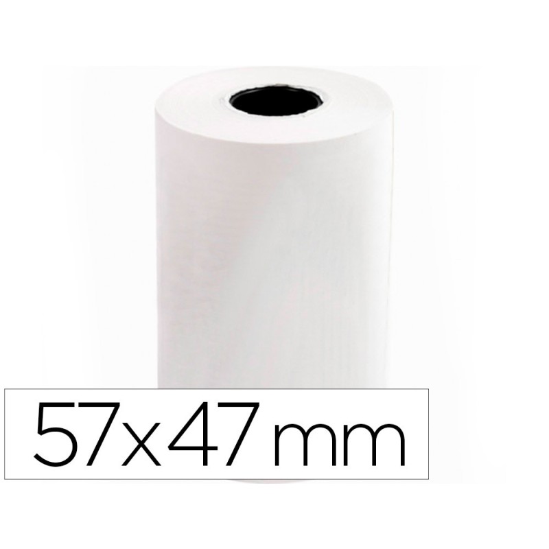 ROLLO SUMADORA TERMICO Q-CONNECT 57MMANCHO X 47MMDIAMETRO MAQUINAS TARJETADE CREDITOS SIN BISFENOL A (PACK INDIVISIBLE 10 UDS)