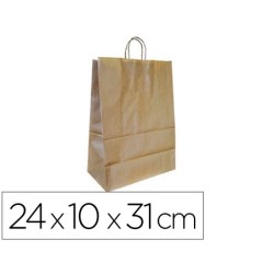 BOLSA KRAFT Q-CONNECT NATURAL ASA RETORCIDA 240X100X310 MM (PACK INDIVISIBLE 25 UDS)