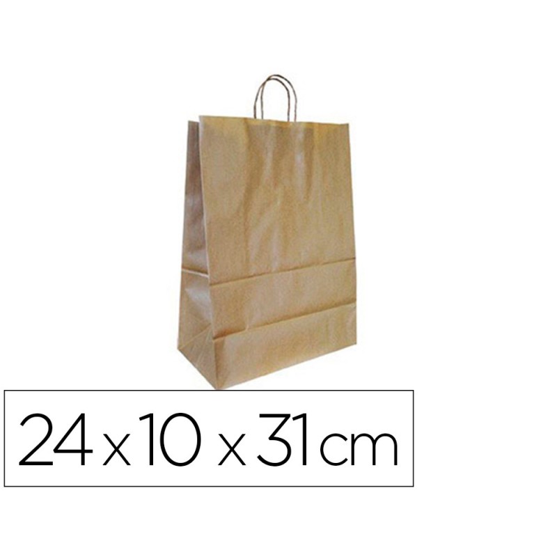 BOLSA KRAFT Q-CONNECT NATURAL ASA RETORCIDA 240X100X310 MM (PACK INDIVISIBLE 25 UDS)