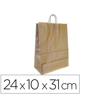BOLSA KRAFT Q-CONNECT NATURAL ASA RETORCIDA 240X100X310 MM (PACK INDIVISIBLE 25 UDS)