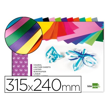 BLOC TRABAJOS MANUALES LIDERPAPEL CHAROL 240X315MM 10HOJAS COLORES SURTIDOS