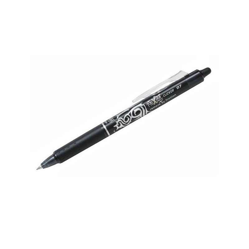 Bolígrafo borrable retráctil Pilot Frixion Clicker - Punta 0,7 mm - Color negro