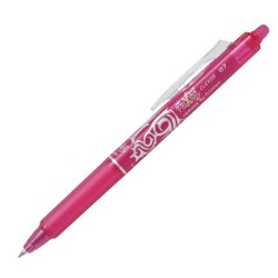 Bolígrafo borrable retráctil Pilot Frixion Clicker - Punta 0,7 mm - Color rosa