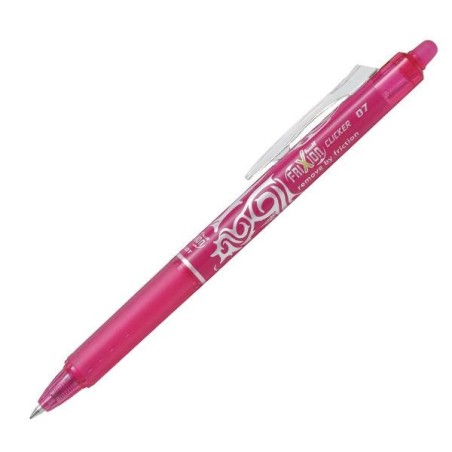 Bolígrafo borrable retráctil Pilot Frixion Clicker - Punta 0,7 mm - Color rosa