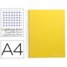 CUADERNO ESPIRAL LIDERPAPEL A4 MICRO JOLLY TAPA FORRADA 140H 75 GR CUADRO 5MM 5 BANDAS4 TALADROS COLOR AMARILLO