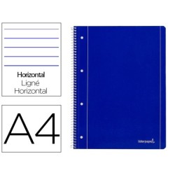 CUADERNO ESPIRAL LIDERPAPEL A4 MICRO SERIE AZUL TAPA BLANDA 80H 80 GR HORIZONTAL CON MARGEN 4 TALADROS AZUL