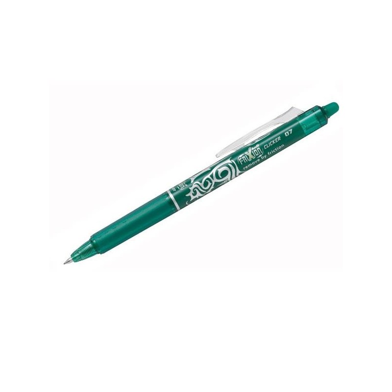 Bolígrafo borrable retráctil Pilot Frixion Clicker - Punta 0,7 mm - Color verde Bolígrafo borrable retráctil Pilot Frixion Clicker - Punta 0,7 mm - Color verde