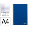 CUADERNO ESPIRAL LIDERPAPEL FOLIO SMART TAPA BLANDA 80H 60GR CUADRO 4MM CON MARGEN COLOR AZUL OSCURO