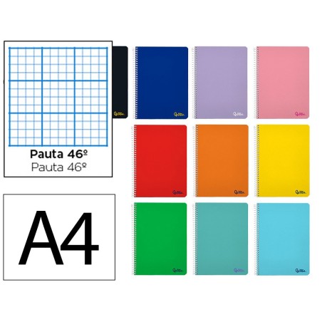 CUADERNO ESPIRAL LIDERPAPEL FOLIO SMART TAPA BLANDA 80H 75GR RAYADO N 46 COLORES SURTIDOS (PACK INDIVISIBLE  10 UDS)