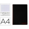 CUADERNO ESPIRAL LIDERPAPEL A4 WONDER TAPA PLASTICO 80H 90GR CUADRO 4MM CON MARGEN COLOR NEGRO
