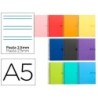 CUADERNO ESPIRAL LIDERPAPEL A5 CRAFTY TAPA FORRADA 80H 90 GR MILIMETRADO 2MM COLORES SURTIDOS