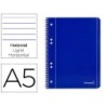 CUADERNO ESPIRAL LIDERPAPEL A5 MICRO SERIE AZUL TAPA BLANDA 80H 75 GR HORIZONTAL 6 TALADROS AZUL