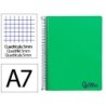CUADERNO ESPIRAL LIDERPAPEL A7 MICRO WONDER TAPA PLASTICO 100H 90GR CUADRO 5MM 4 BANDAS COLOR VERDE OSCURO