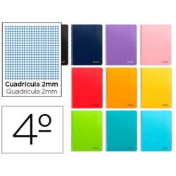 CUADERNO ESPIRAL LIDERPAPEL CUARTO SMART TAPA BLANDA 80H 60GR MILIMETRADO 2MM COLORES SURTIDOS (PACK INDIVISIBLE  10 UDS)