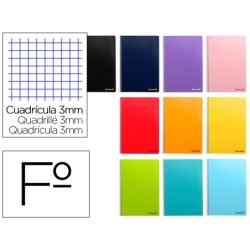 CUADERNO ESPIRAL LIDERPAPEL FOLIO SMART TAPA BLANDA 80H 60GR CUADRO 3 MM CON MARGEN COLORES SURTIDOS (PACK INDIVISIBLE  10 UDS)