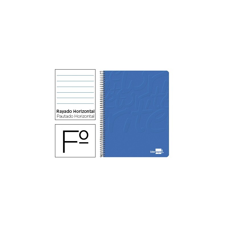 CUADERNO ESPIRAL LIDERPAPEL FOLIO WRITE TAPA BLANDA 80H 60GR HORIZONTAL CON MARGEN COLOR AZUL (PACK INDIVISIBLE 10 UDS)