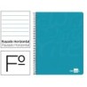 CUADERNO ESPIRAL LIDERPAPEL FOLIO WRITE TAPA BLANDA 80H 60GR HORIZONTAL CON MARGEN COLOR TURQUESA (PACK INDIVISIBLE 10 UDS)