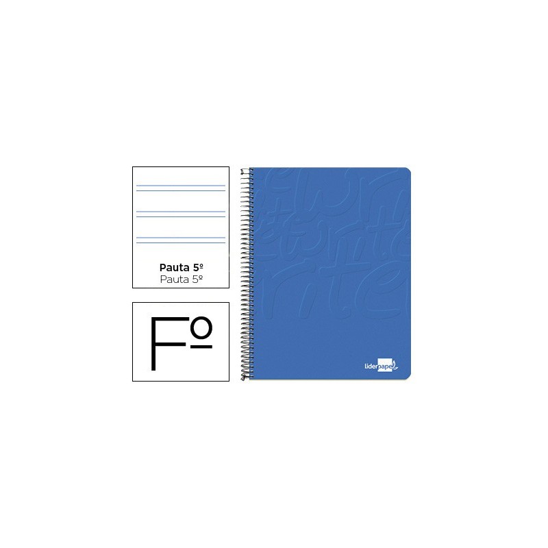 CUADERNO ESPIRAL LIDERPAPEL FOLIO WRITE TAPA BLANDA 80H 60GR PAUTA 2,5 MM CON MARGEN COLOR AZUL (PACK INDIVISIBLE 10 UDS)
