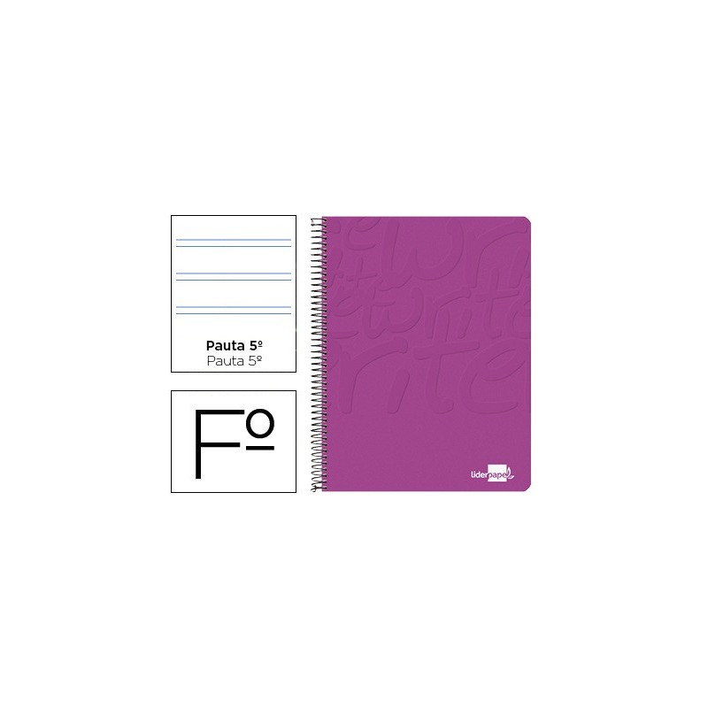 CUADERNO ESPIRAL LIDERPAPEL FOLIO WRITE TAPA BLANDA 80H 60GR PAUTA 2,5 MM CON MARGEN COLOR ROSA (PACK INDIVISIBLE 10 UDS)