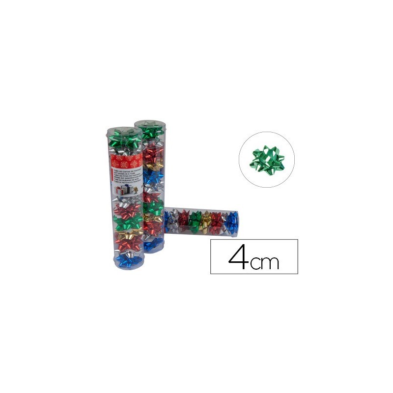 LAZOS LIDERPAPEL FANTASIA PEQUEÑO COLORES METALIZADOS SURTIDOS TUBO 12