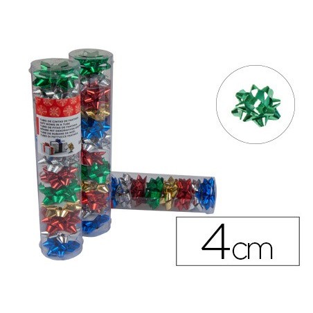 LAZOS LIDERPAPEL FANTASIA PEQUEÑO COLORES METALIZADOS SURTIDOS TUBO 12