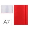 LIBRETA INDICE LIDERPAPEL SIMILPIEL A7 120 HOJAS 70G/M2 COLOR ROJO
