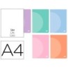 LIBRETA LIDERPAPEL 360 TAPA DE PLASTICO A4 48 HOJAS 90G/M2 LISO SIN MARGEN COLORES PASTEL SURTIDOS
