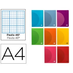 LIBRETA LIDERPAPEL 360 TAPA DE PLASTICO A4 48 HOJAS 90G/M2 RAYADO N  46 COLORES SURTIDOS