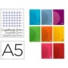 LIBRETA LIDERPAPEL 360 TAPA DE PLASTICO A5 48 HOJAS 90G/M2 5MM CON DOBLE MARGEN COLORES SURTIDOS